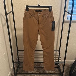 Veronica Beard Carly Kick Flare Faux leather ankle jeans